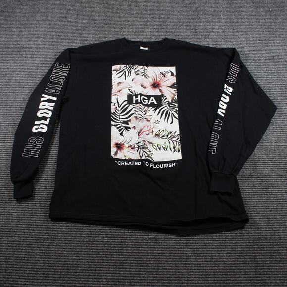 HGA Long Sleeve Shirt Mens Large Graphic “Created to Flourish” His Glory Alone - Picture 1 of 5